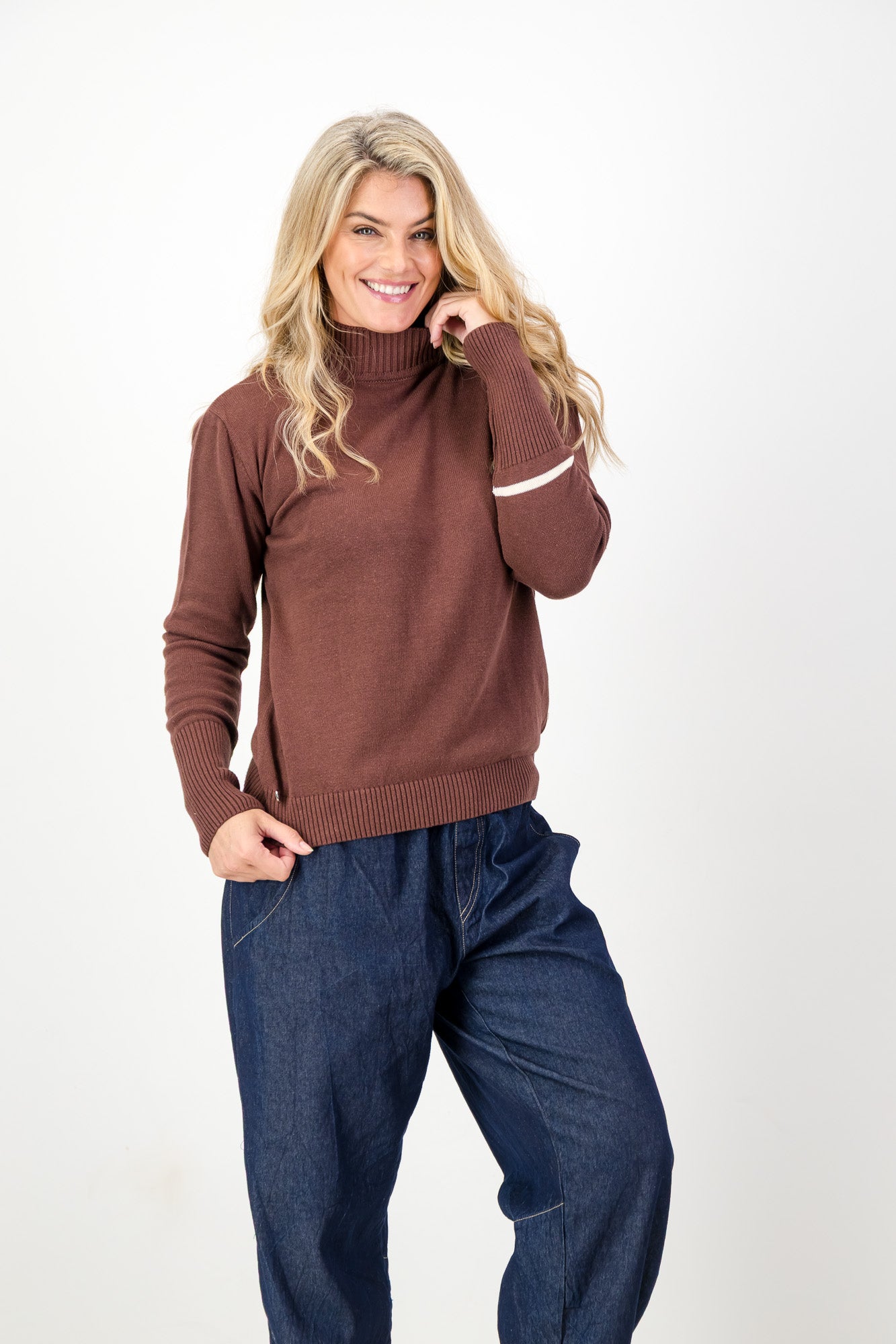 Thyme Cotton Mock-Neck Knit