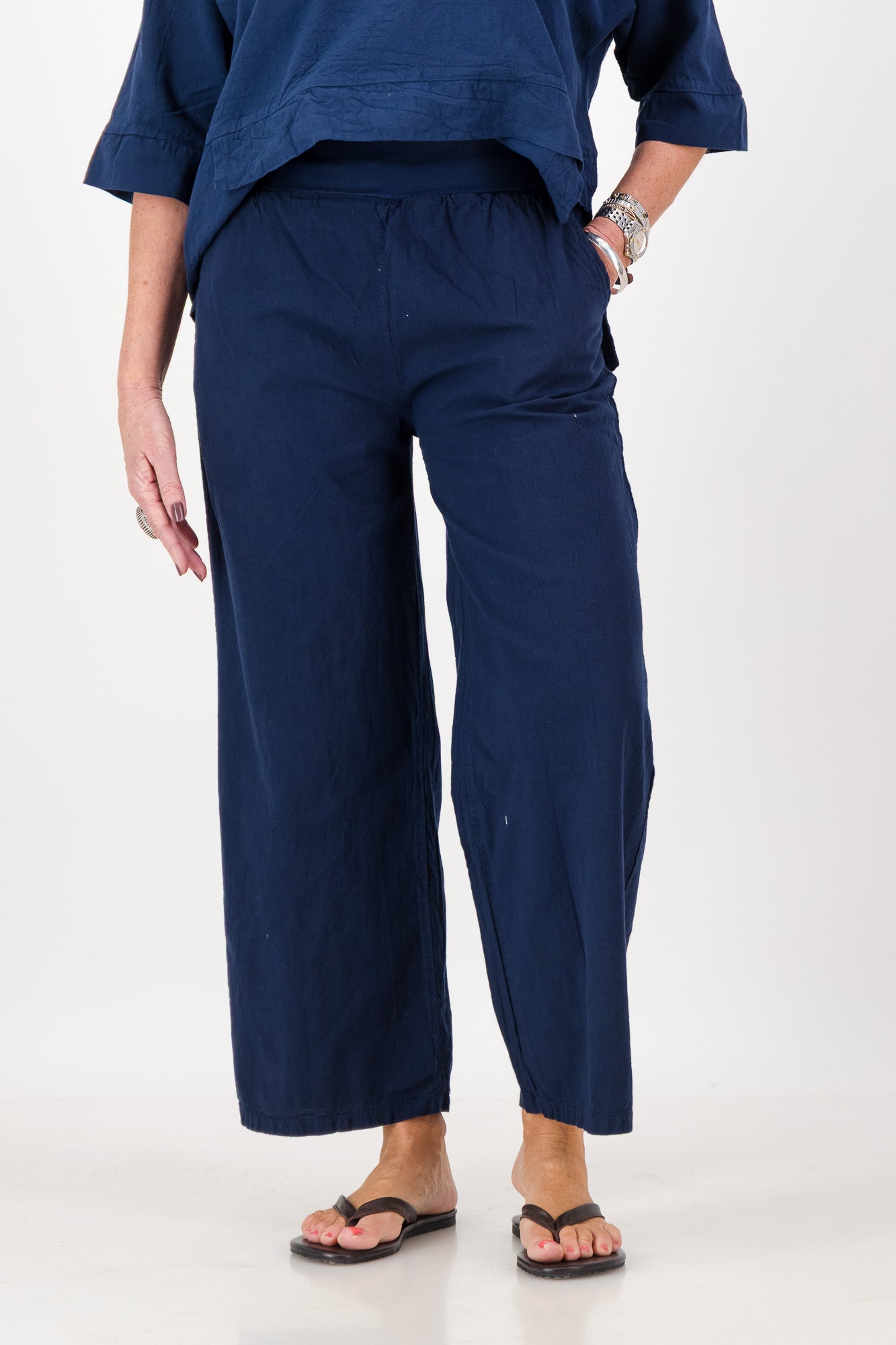 Kalani Cotton Straight-Leg Pants