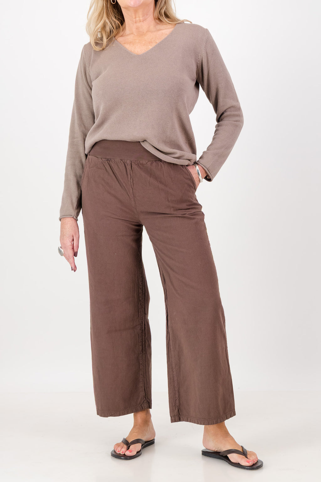 Kalani Cotton Straight-Leg Pants