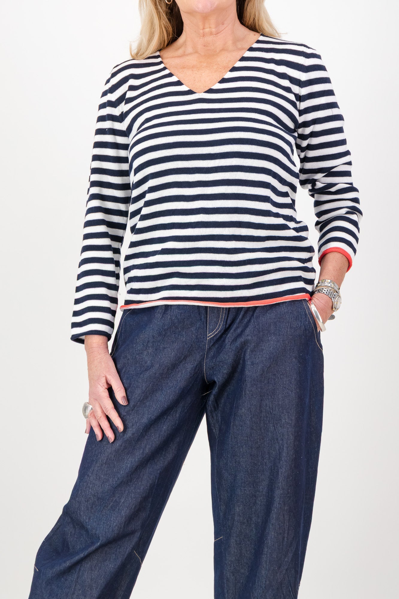 Justine Cotton V-Neck Knit