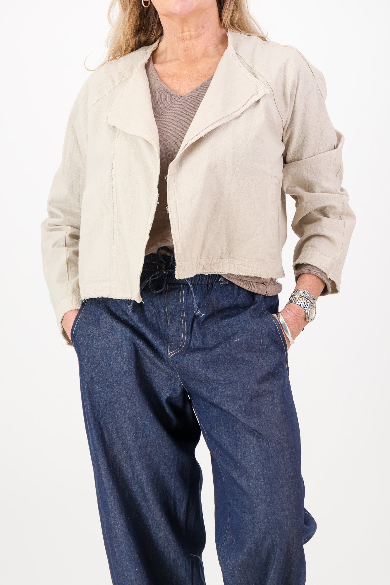 Sophia Cotton Relaxed Biker Jacket