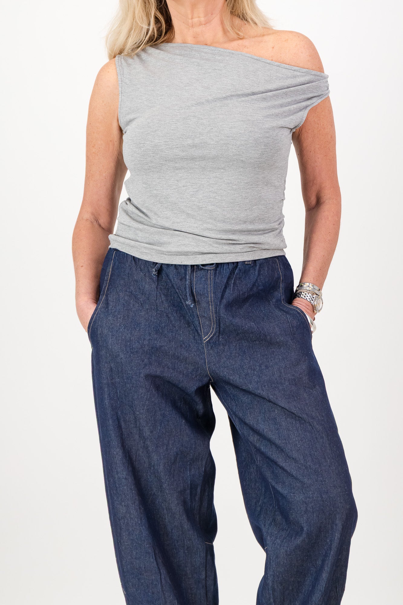 Christy Viscose One-Shoulder Top