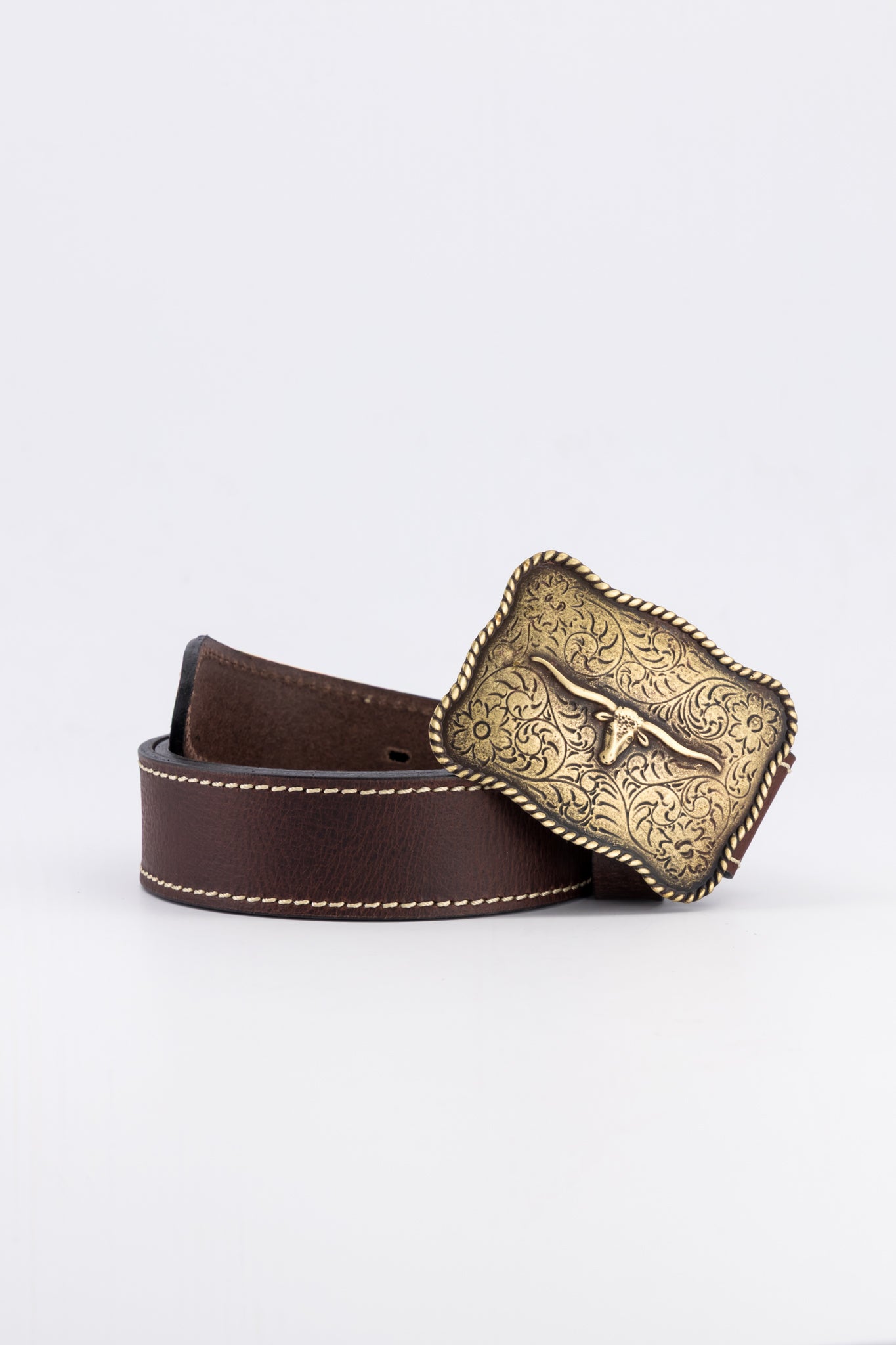 Belle Leather Belt with Buckle