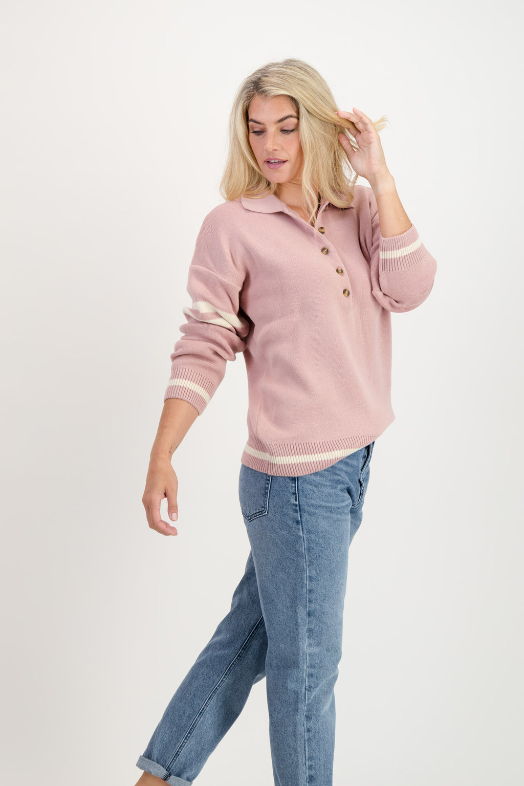 Frankie Cotton Placket Knit