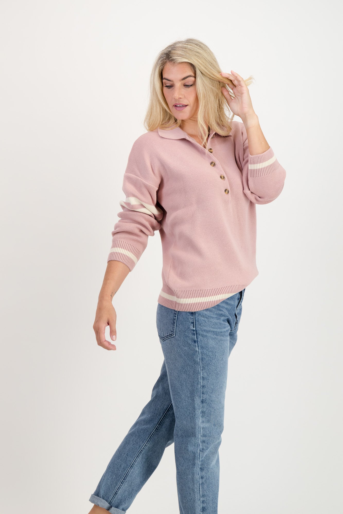 Frankie Cotton Placket Knit
