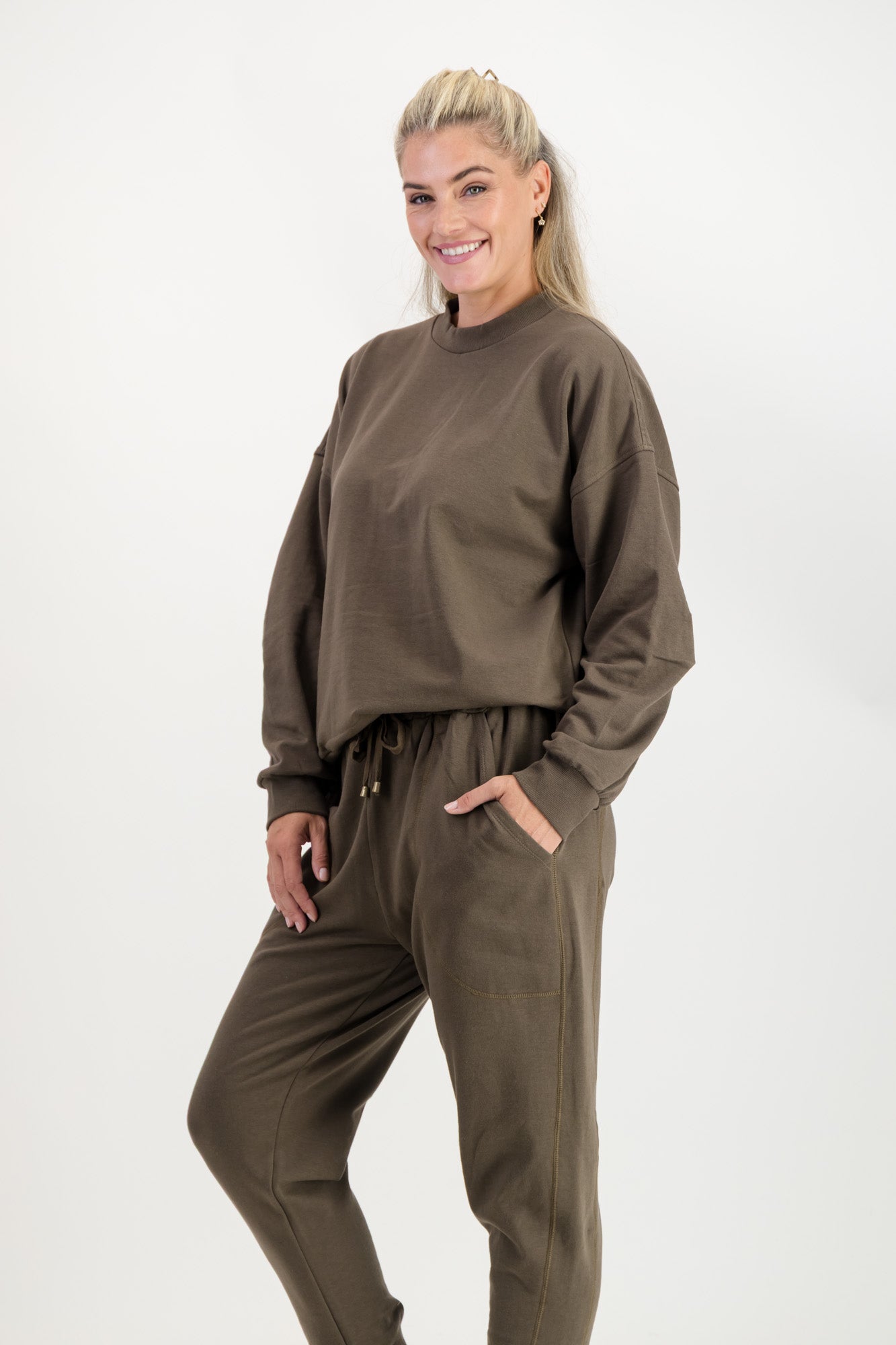 Ali Modal Fleece Crew-Neck Sweatshirt