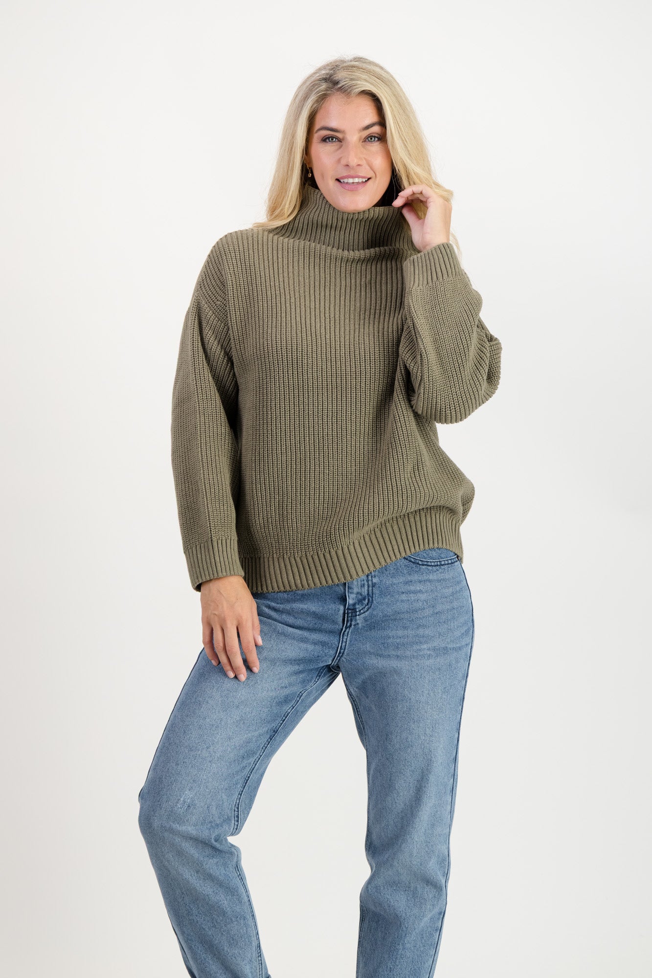 Paige Cotton Mock-neck Knit