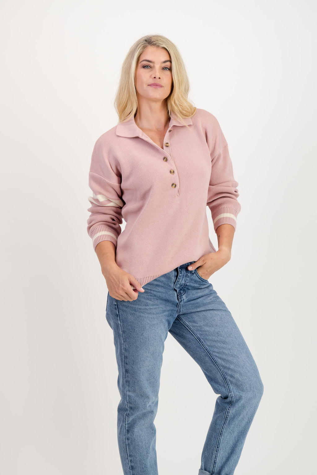 Frankie Cotton Placket Knit