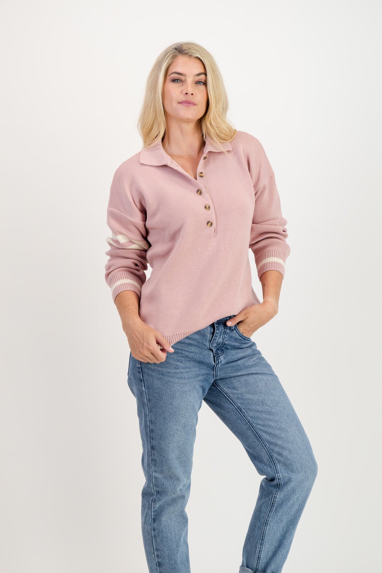Frankie Cotton Placket Knit