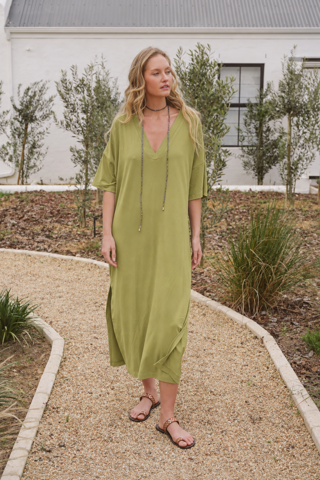 Angie Bamboo V-Neck Dress