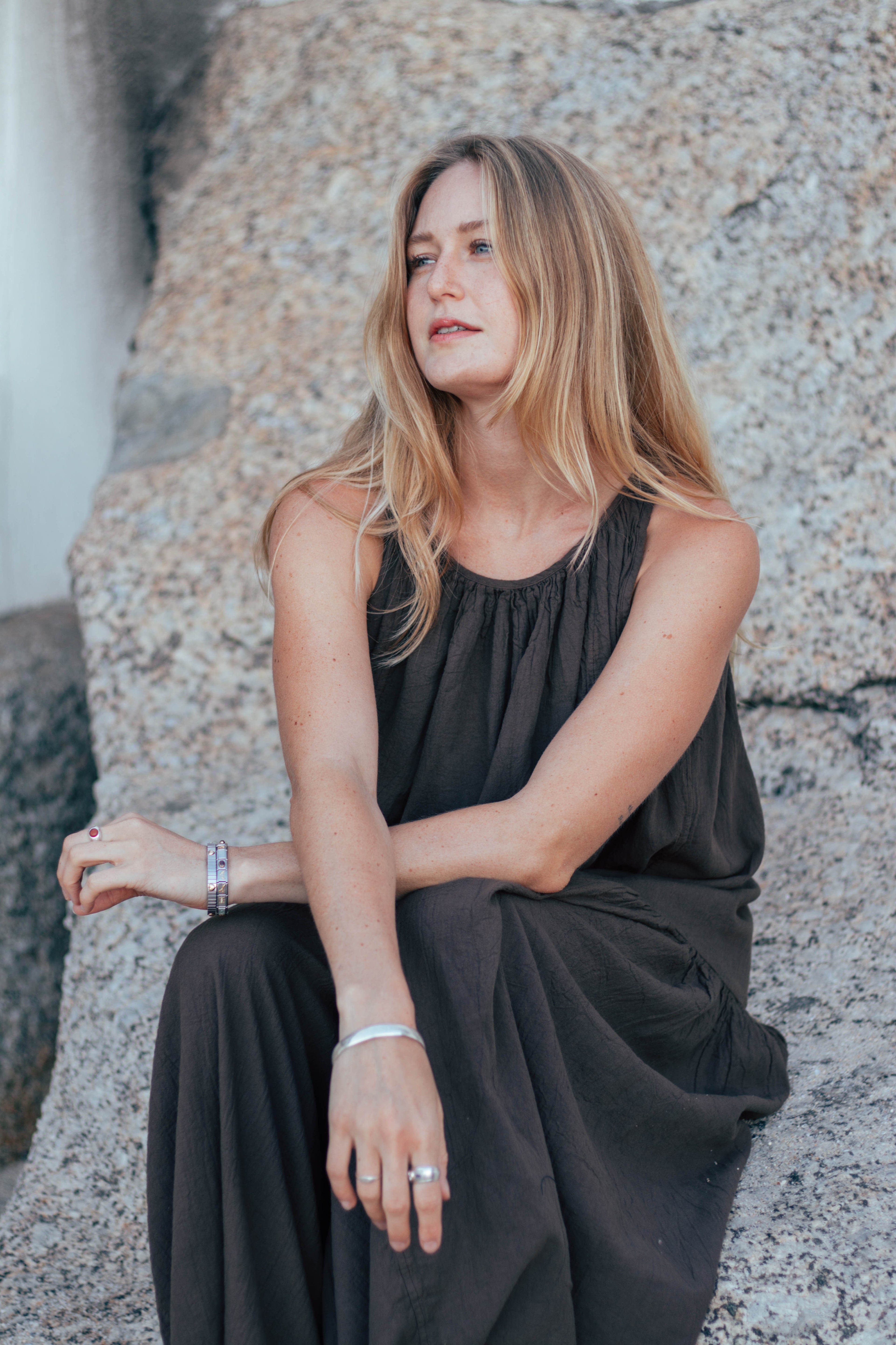 Rowan Cotton Gathered Halterneck Dress